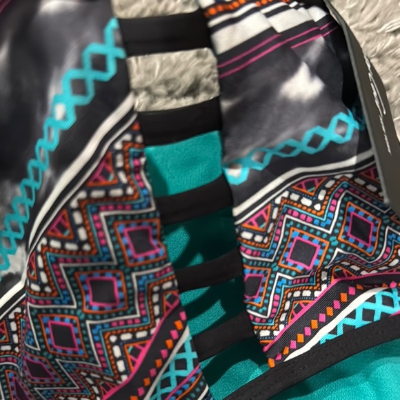 Kenneth Cole New York Blue Black Chevron Bikini Bottom Swimming Suit Designer - Picture 5 of 8